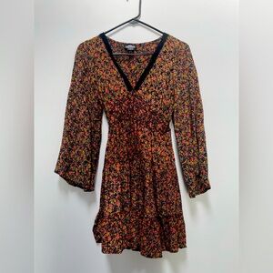 Angie black floral mini dress